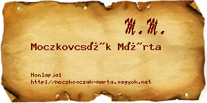 Moczkovcsák Márta névjegykártya